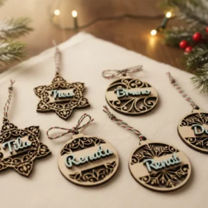 Personalised Laser-Cut Christmas Bauble – Custom Name Ornament